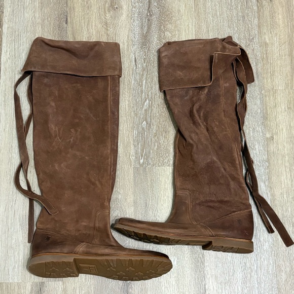 Frye Celia Over The Knee Boots Leather Fold over Size 10B Boho Western - Picture 11 of 12